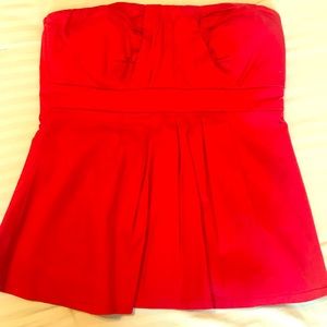 Strapless Red Top